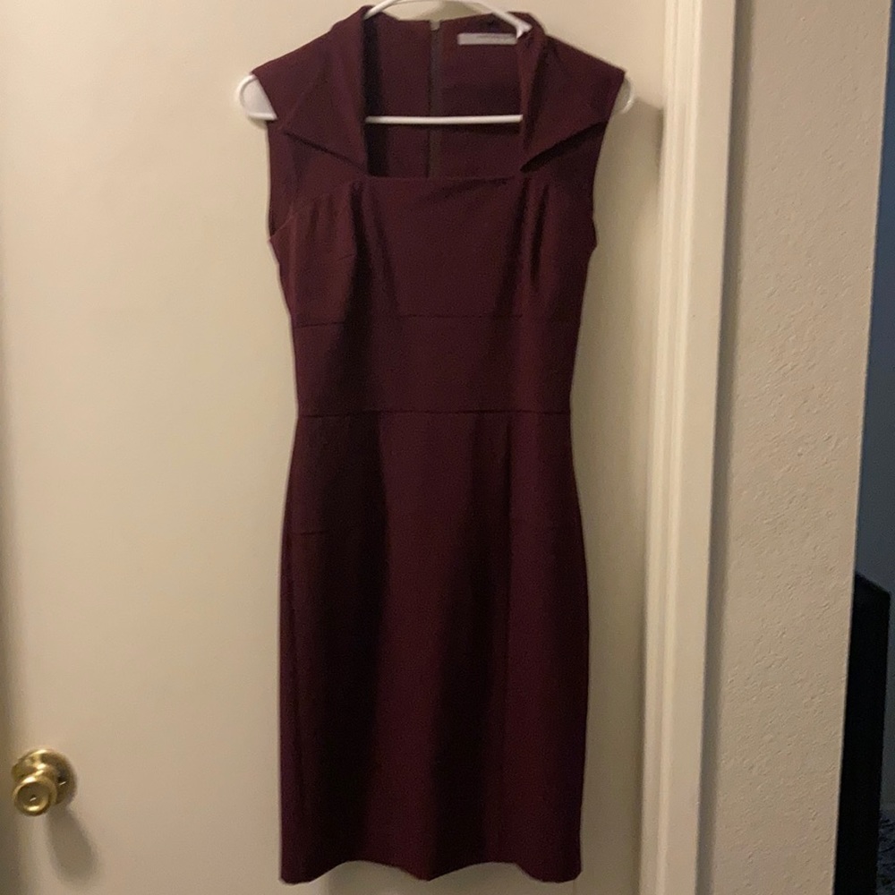 Excellent condition Andrew Mark Dress. Worn twice. Color is burgundy